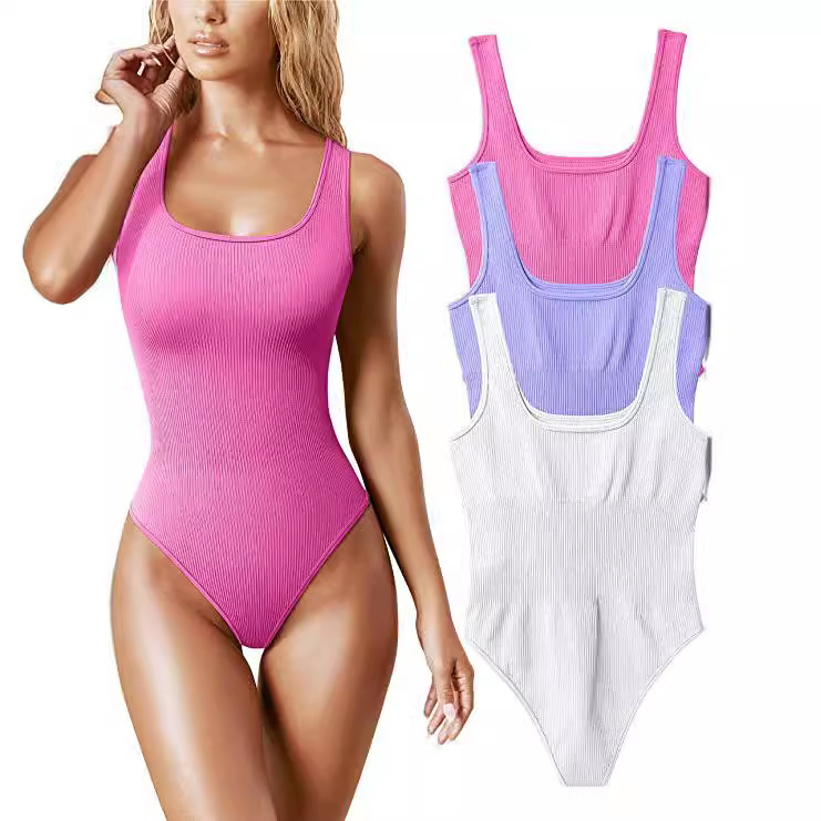 Picture of Europe and the United States cross-border foreign trade Amazon AliExpress independent station women's U-collar sleeveless vest tight jumpsuit