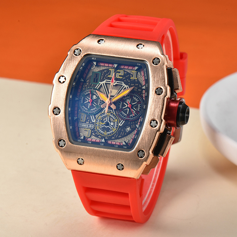 Picture of 2025 New Foreign Trade Men's Quartz Watch Multi-Functional Six-Pin Barrel-Shaped Fashion Hollow Business Watch Wholesale