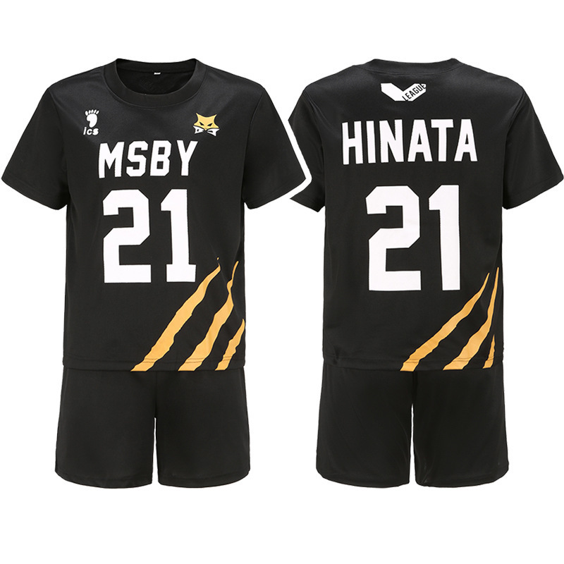 Volleyball junior cos clothing Wu Ye college cos clothing black wolf team ball clothing short sleeve suit manufacturers in stock wholesale