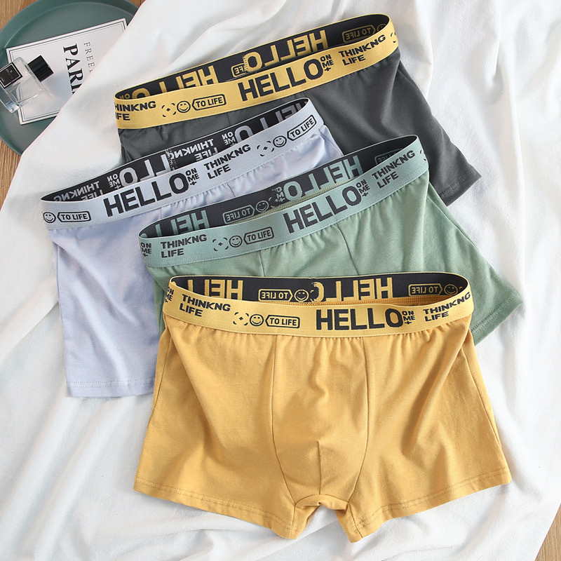 Wholesale Men's Underwear Boys Cotton Loose Breathable plus size Boxers Teen Sports Four Corner Short Pants
