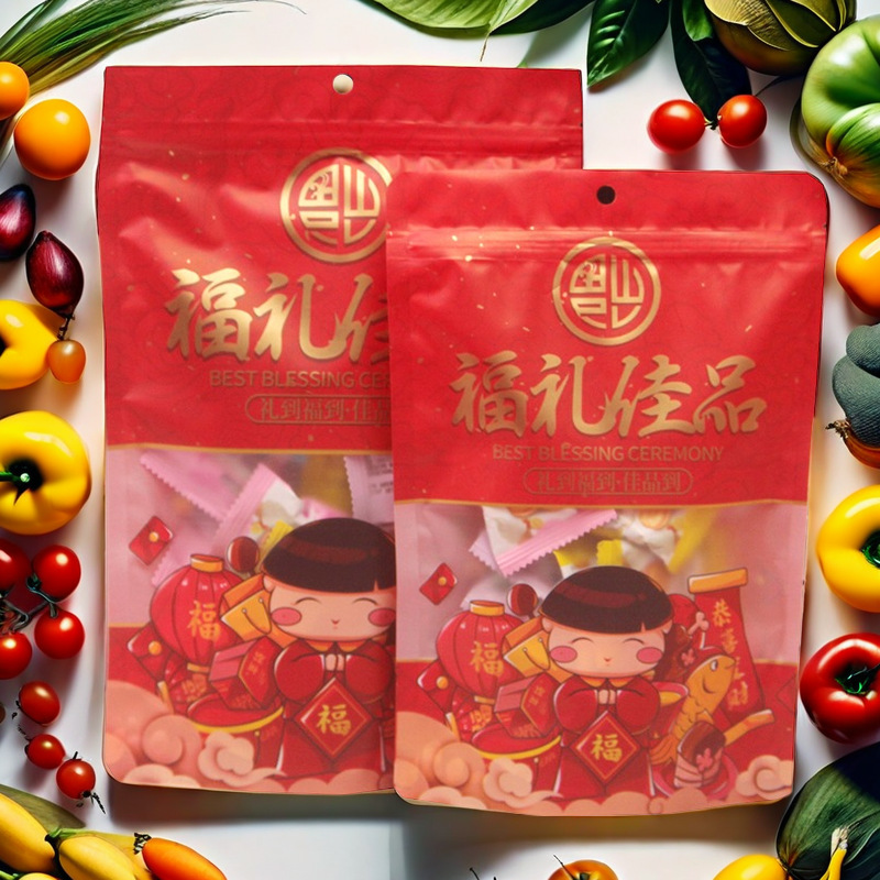 100 candy bags white sugar brown sugar gift bags wedding peanut melon seeds New Year bags celebration bags