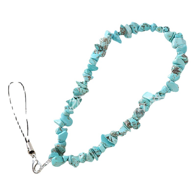 Europe and the United States cross-border new mobile phone chain gravel mobile phone hanging chain mobile phone case for natural stone crystal jewelry hanging rope
