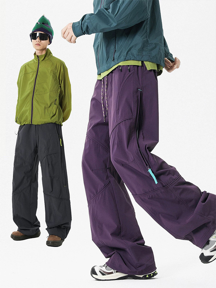Outdoor Functional Softshell Pants Men's Paratrooper Pants Women's Cargo Pants Quick-Dry Water-Resistant Sports Casual Loose Plus-Size Long Pants