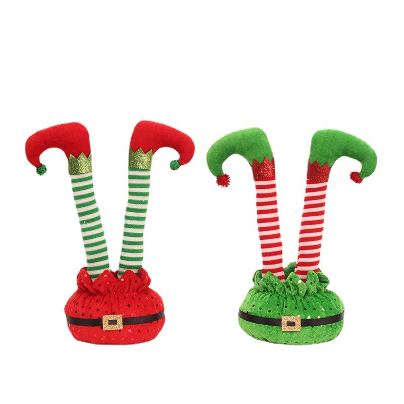 Picture of Factory wholesale cross-border new Christmas decorations inverted elf legs holiday party interior decoration