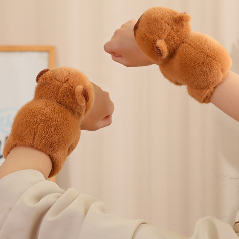 Picture of Capybara Snap Ring Capybara Wrist Lying Ring Doll Water Guinea Pig Doll Bracelet Couple Birthday Gift