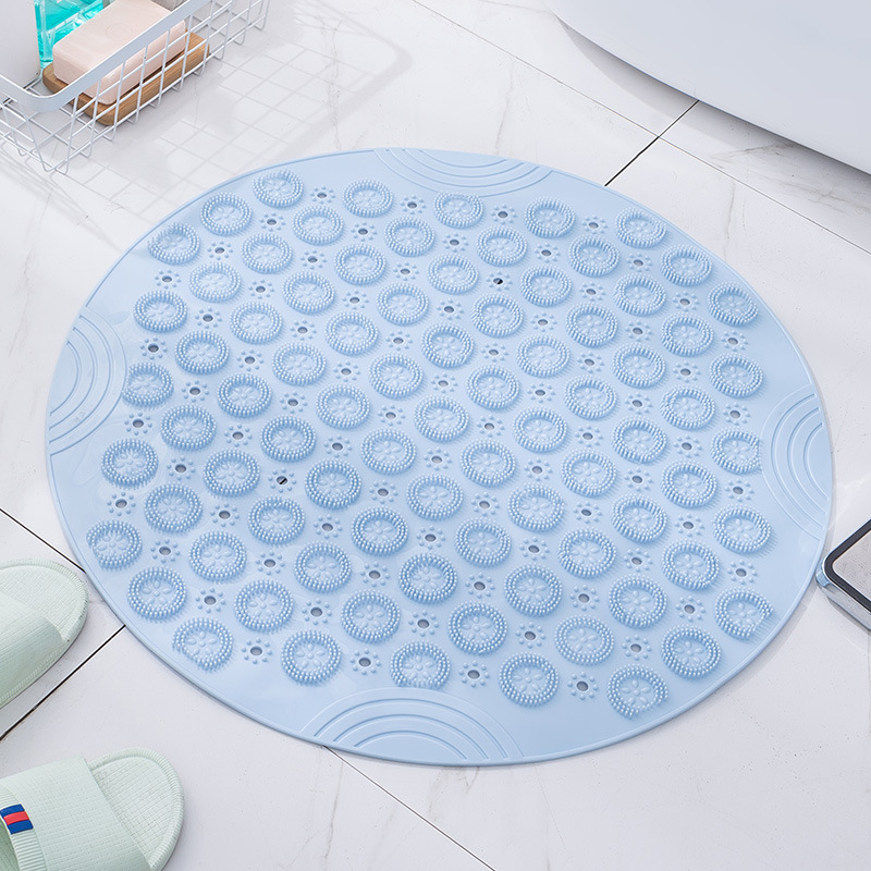Picture of Combination of New Round Bathroom Tpr Anti-Slip Mat Series Household Shower Room Hydrophobic Quick-Drying Suction Cup Floor Mat Bathroom