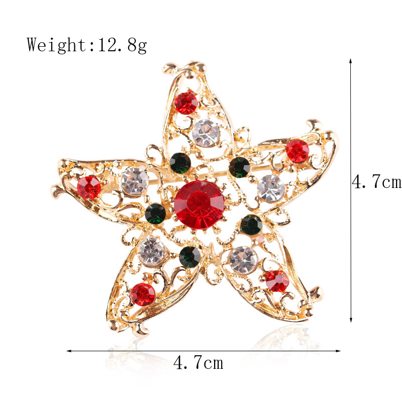 Picture of Lanhao European and American New Fashion Christmas Brooch Christmas Tree Shoes Elk Wreath Snowflake Bell Pin Women