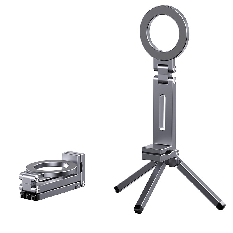 Picture of New Magsafe Magnetic Stand Alloy Foldableing Mobile Phone Support Stand Travel Live Broadcast Portable Desktop Tripod