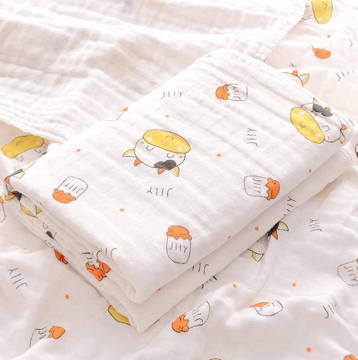 Picture of Baby Bath Towel Pure Cotton Wholesale Pure Cotton Four-Layer Gauze Newborn Wrap Summer Newborn Baby Supplies Children's Blanket
