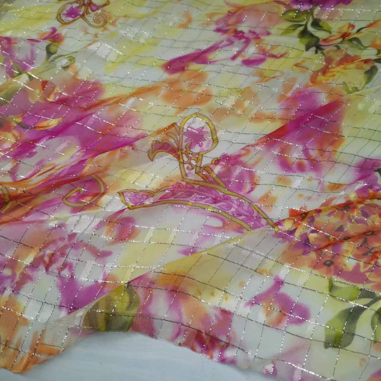 Gold Woven Special Price Mulberry Silk Georgette Fabric Ancient Style Printed Very Fairy Han Dynasty Breathable Fabric