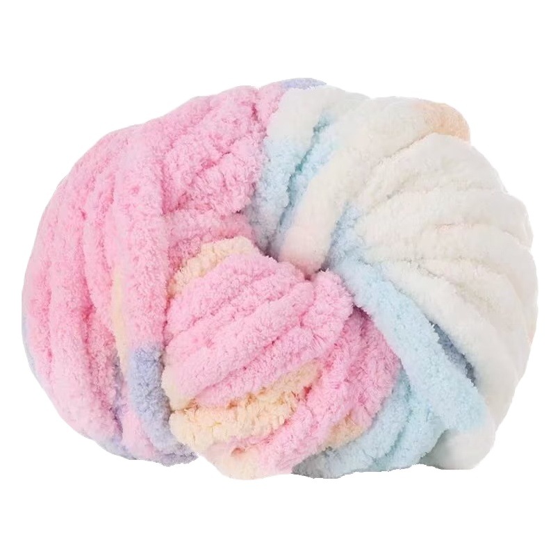 Thick wool chenille blanket sub-thread thick ice island wool hand-woven single strand super thick ice strip line animal nest line