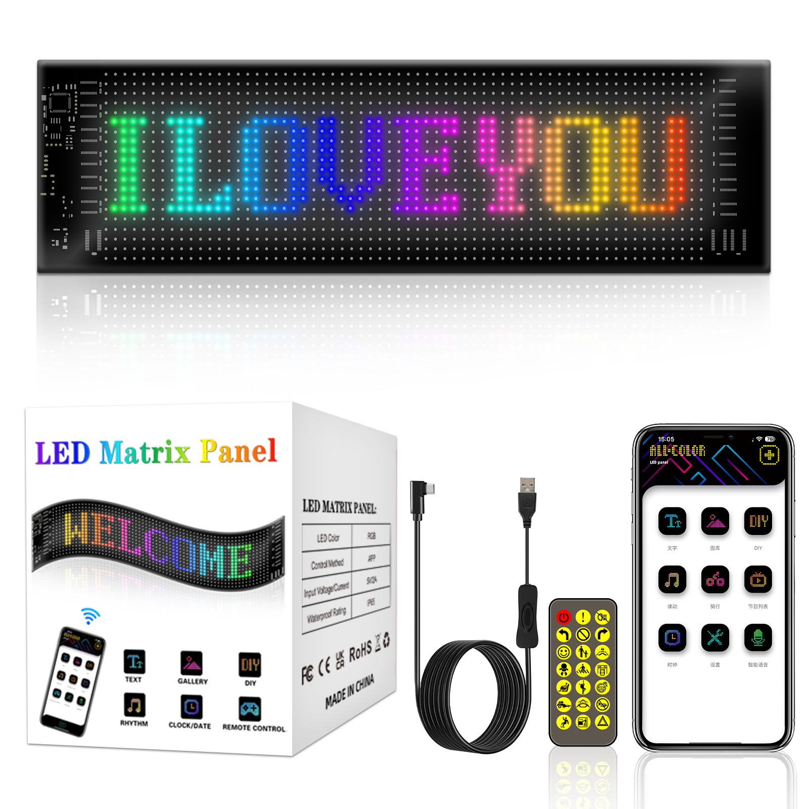 Car Soft Screen Smart Car Sticker Interactive Expression Advertising Led Screen Rear Window Glass Screen Car Flexible Display New