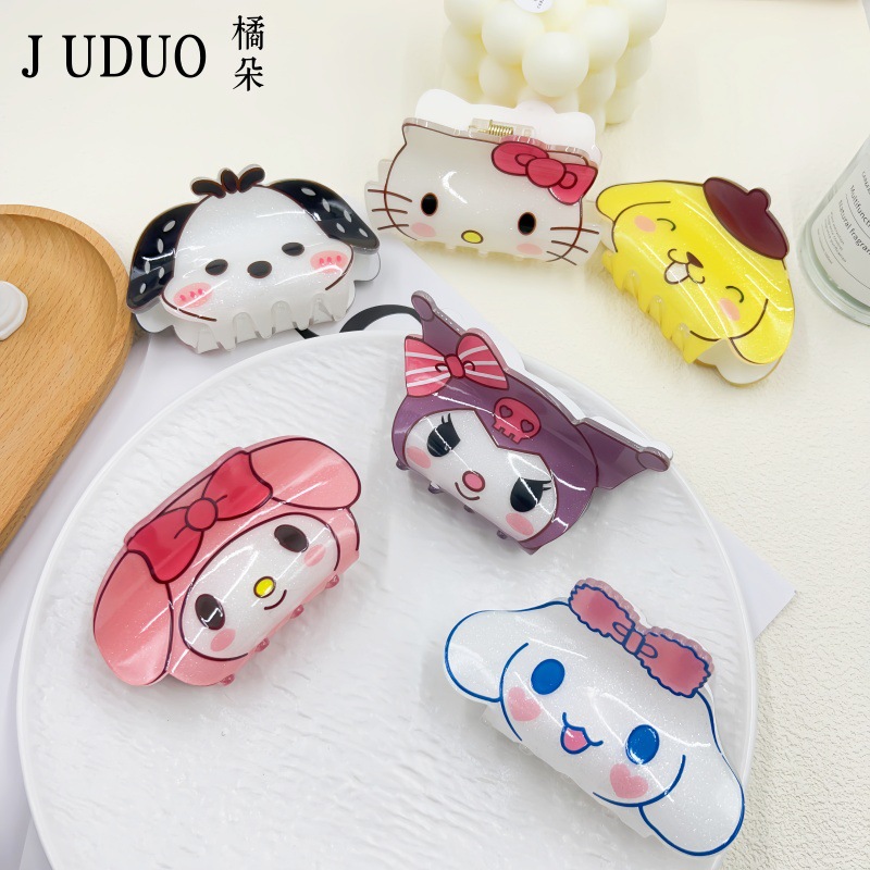 Sanrio Children's Cartoon Clip Cute Coulomy Broken Hairpin Girl's Back of Head Shark Clip Does Not Hit Hair Headwear