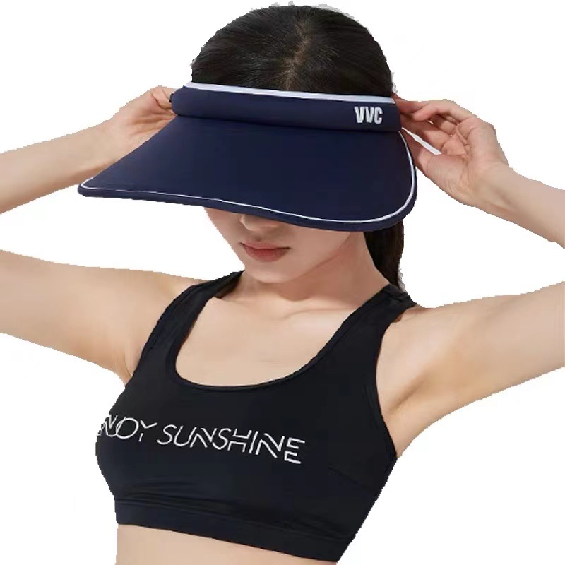 Picture of VVC sunscreen cap summer sports anti-ultraviolet large brim sun hat adult men and women outdoor empty top sun hat