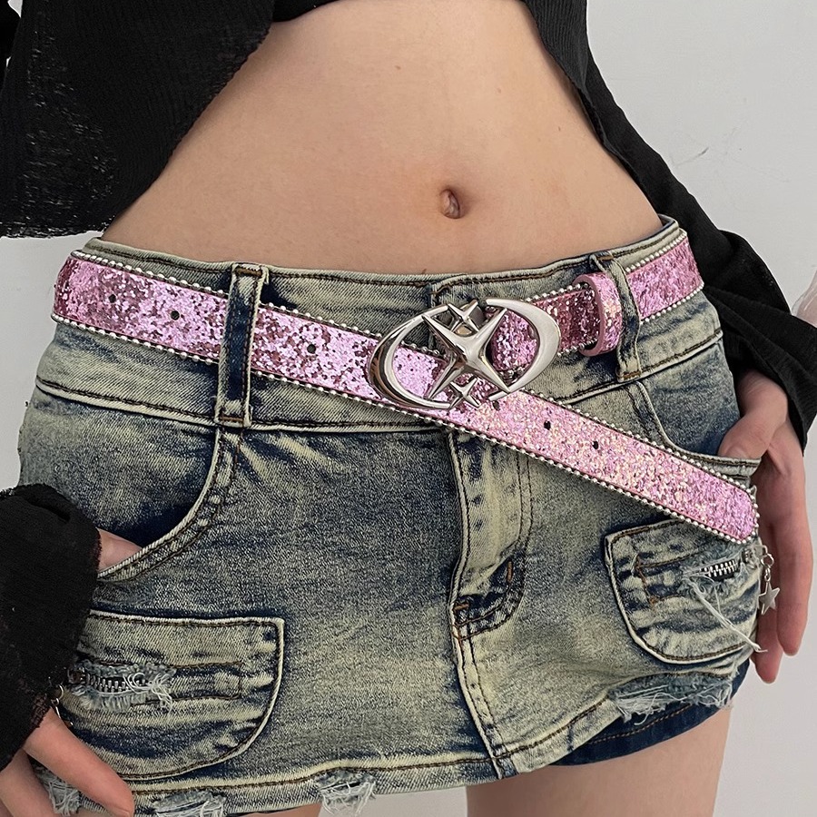 Barbie Pink Y2K Millennium Sexy Style American Belt Women's 2025 New Jeans Decorative Belt Versatile Ins Style