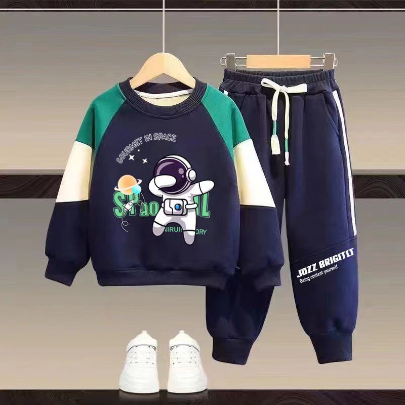 Children's clothing autumn boy's suit autumn long sleeve cartoon sweater casual pants children's sportswear two-piece set