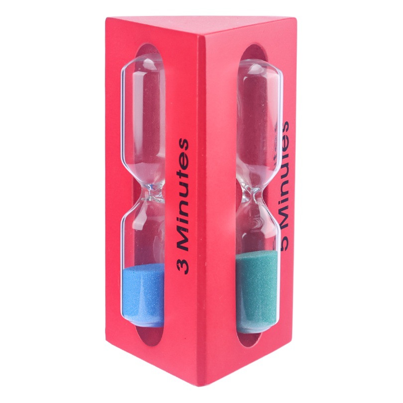 Wholesale triangle combination hourglass timer 3/5/7 minutes three-in-one glass small hourglass student gift ornaments