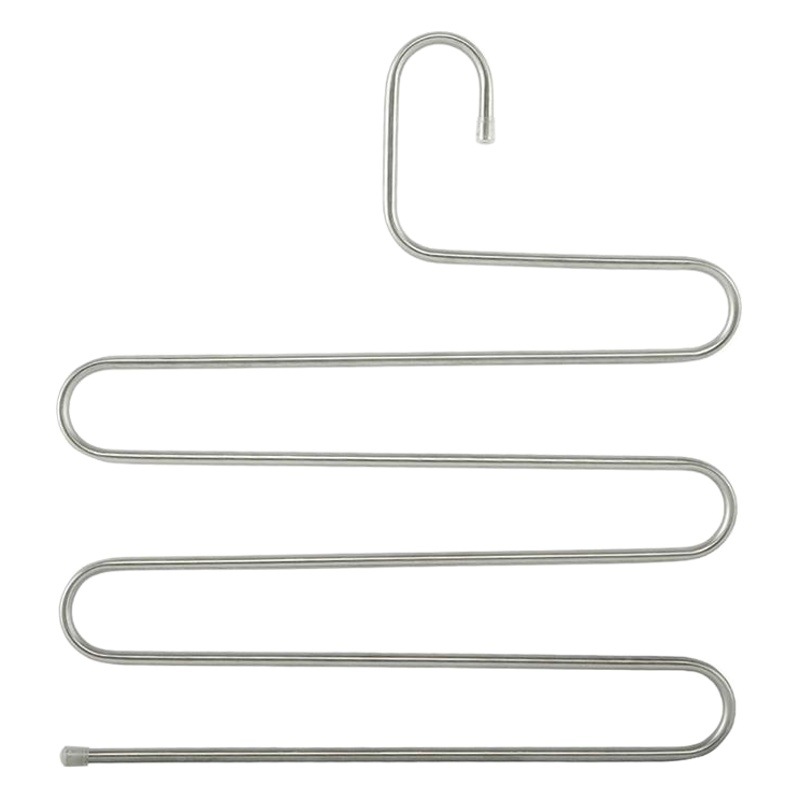 Stainless Steel S-shaped Pants Rack Multi-layer Thickened Storage Pants Clip Multi-functional Wardrobe Non-slip Household Traceless Magic Hanger