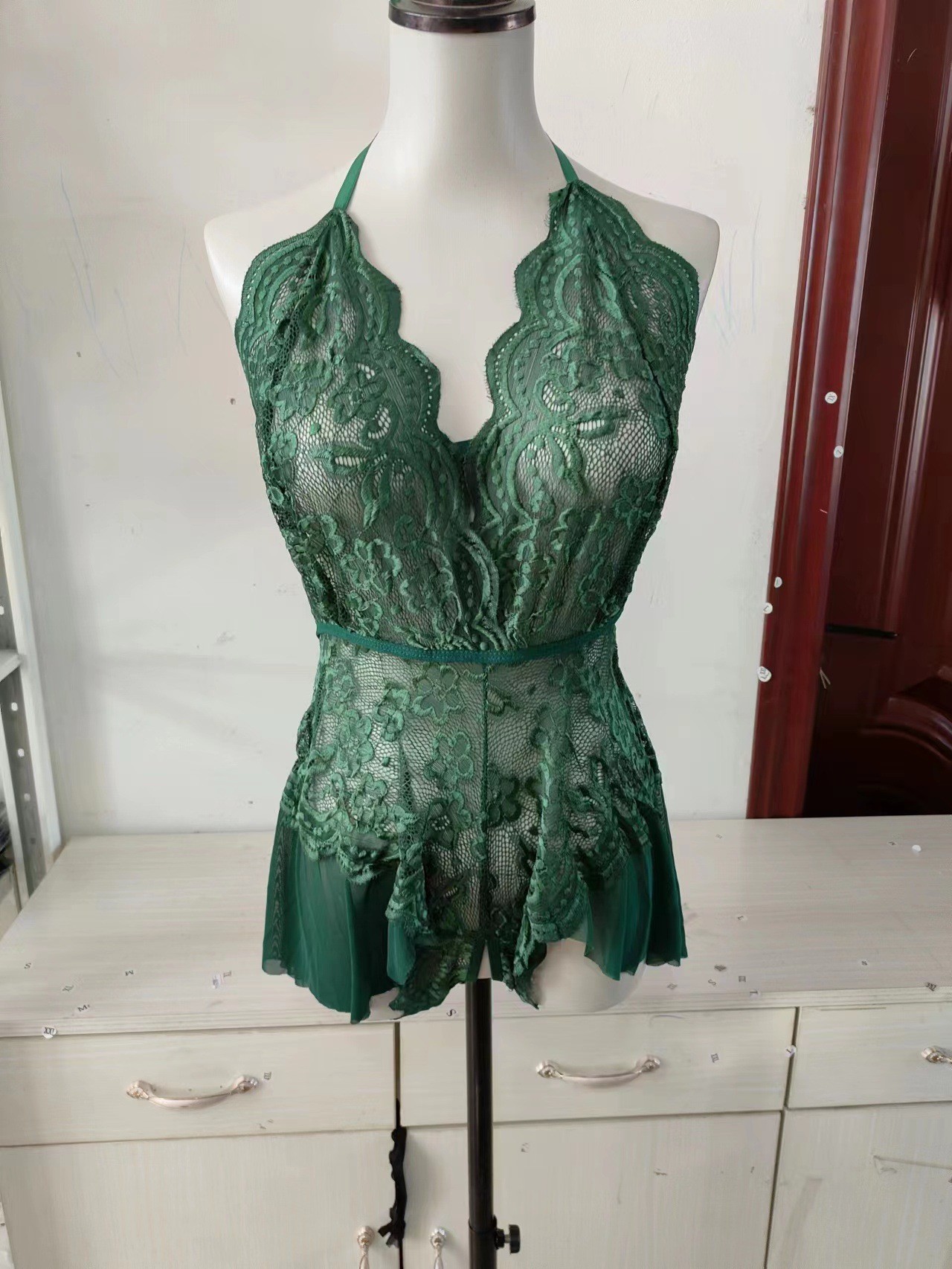 Picture of 2023 New Sexy Lingerie Women's Large Size Transparent Lace Sexy Temptation Jumpsuit Passionate Open Crotch Free of Take Off