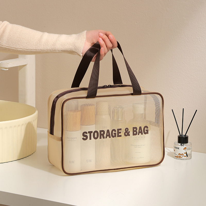 Picture of Mesh Wash Storage Bag Anti-splashing Travel Storage Cosmetic Bag Breathable High Color Value Cosmetic Storage Bag Wholesale