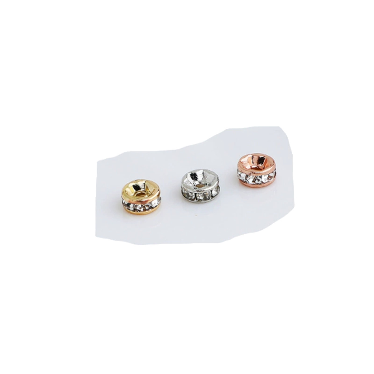 Picture of 14K gold inlaid zircon beads handmade diy jewelry diamond ring spacer round wheel beads loose beads accessories color retention