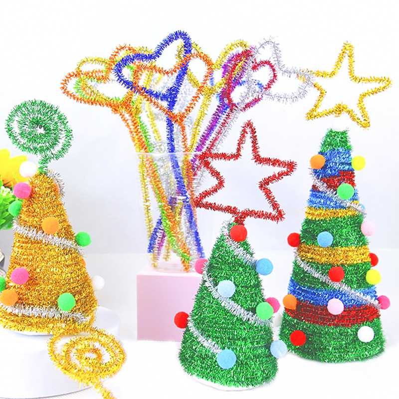 Picture of Encrypted glitter hair root strips, colorful glitter twisting sticks, bouquet handmade DIY material kit, children's handmade craft