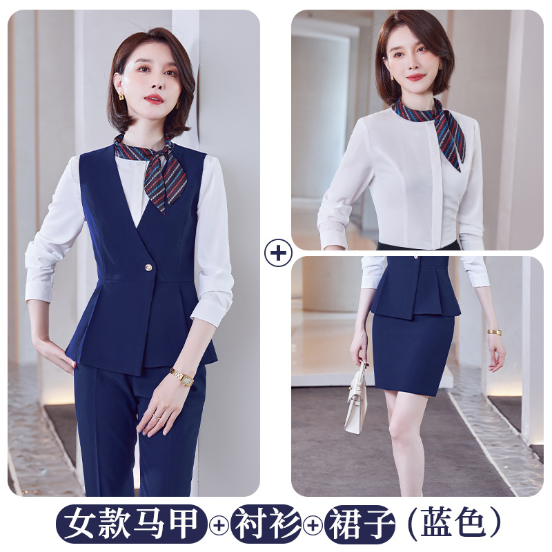 Picture of Beautician work clothes female front desk work clothes female slimming professional suit female fashion temperament autumn and winter stewardess work clothes