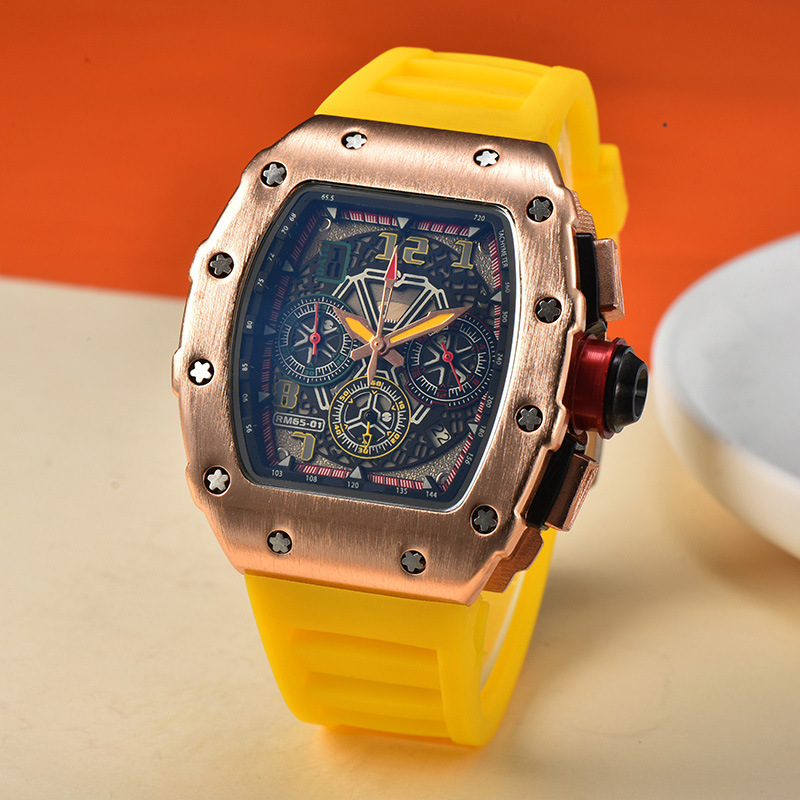 Picture of 2025 New Foreign Trade Men's Quartz Watch Multi-Functional Six-Pin Barrel-Shaped Fashion Hollow Business Watch Wholesale