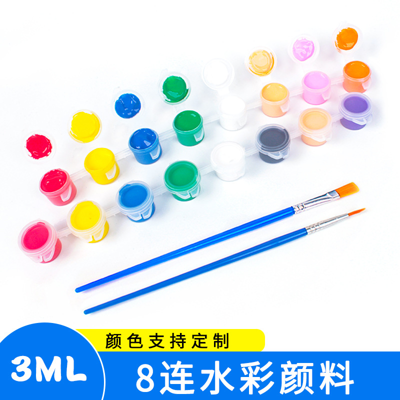3ML8 conjoined children watercolor paint diy painting graffiti gypsum painting disposable 8 conjoined paint strip small box