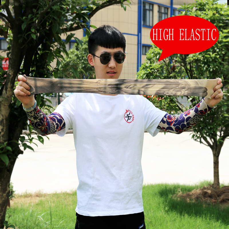 Picture of Ice Silk Tattoo Sleeve Men's Outdoor Driving Sunscreen Sleeve Women's Riding Arm Arm Sleeve Trendy Men's Flower Arm Sleeve