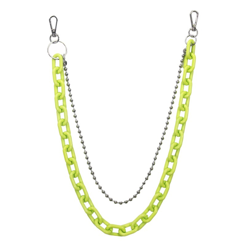 Removable Resin Chain Pants Chain Korean Green Fluorescent Pants Chain Ins Trendy Brand Hip-hop Pants Waist Chain Hanging Chain