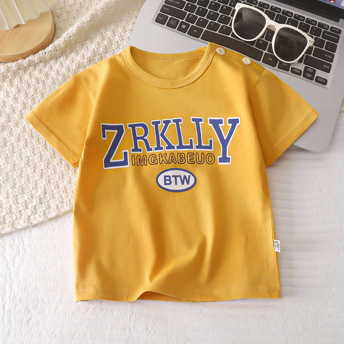 Picture of Children's Short-sleeved T-shirt Cotton New Children's Summer Baby Clothes Boys' Thin Girls' Top Summer Children's Clothing
