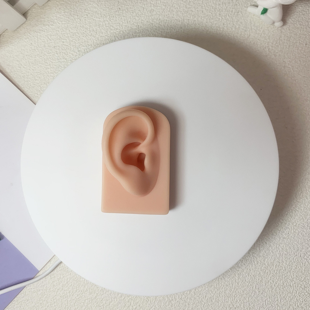 Picture of Silicone Ear Facial Features Model Nose Lip Model Training Posing Tool Nose Nail Tongue Nail Navel Nose Nail Display