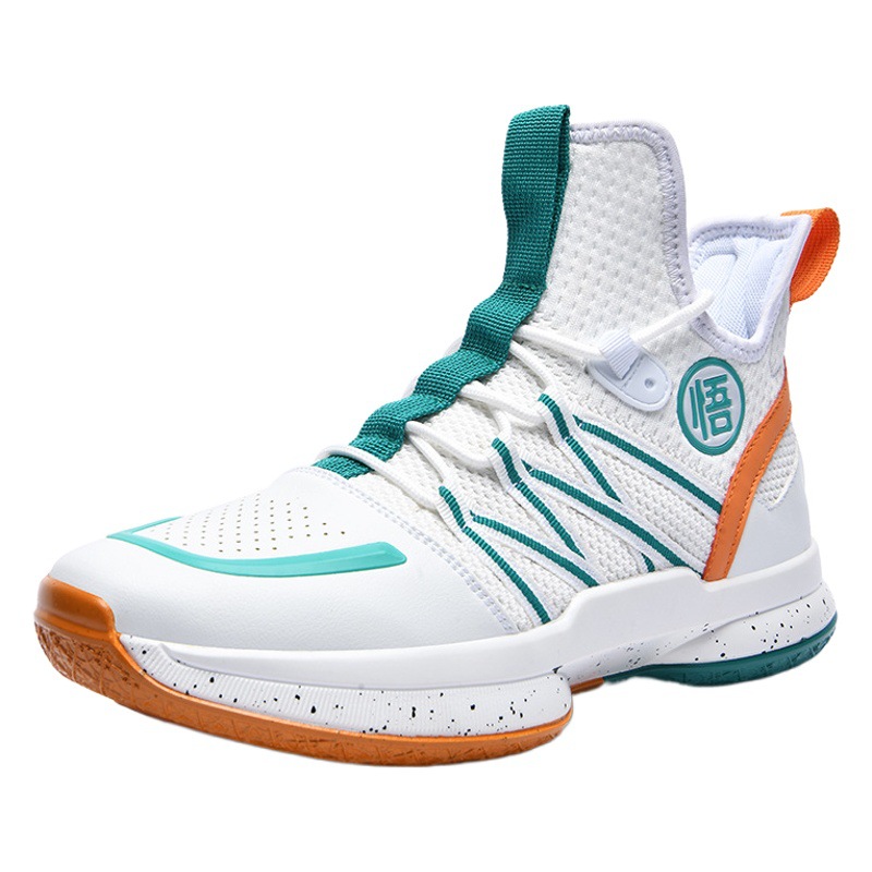 Basketball Shoes Men's High-top 2021 Autumn New Flying Woven Breathable Trendy Shoes Korean Fashion Student Casual Sneakers