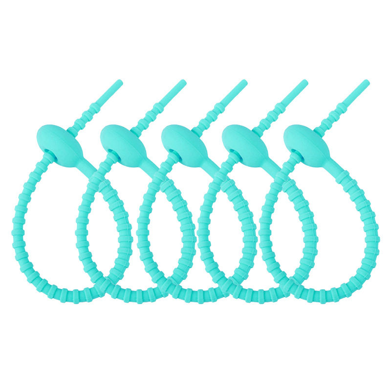 Picture of 215mm silicone cable tie data line storage finishing winder DIY key chain jewelry pendant color lanyard
