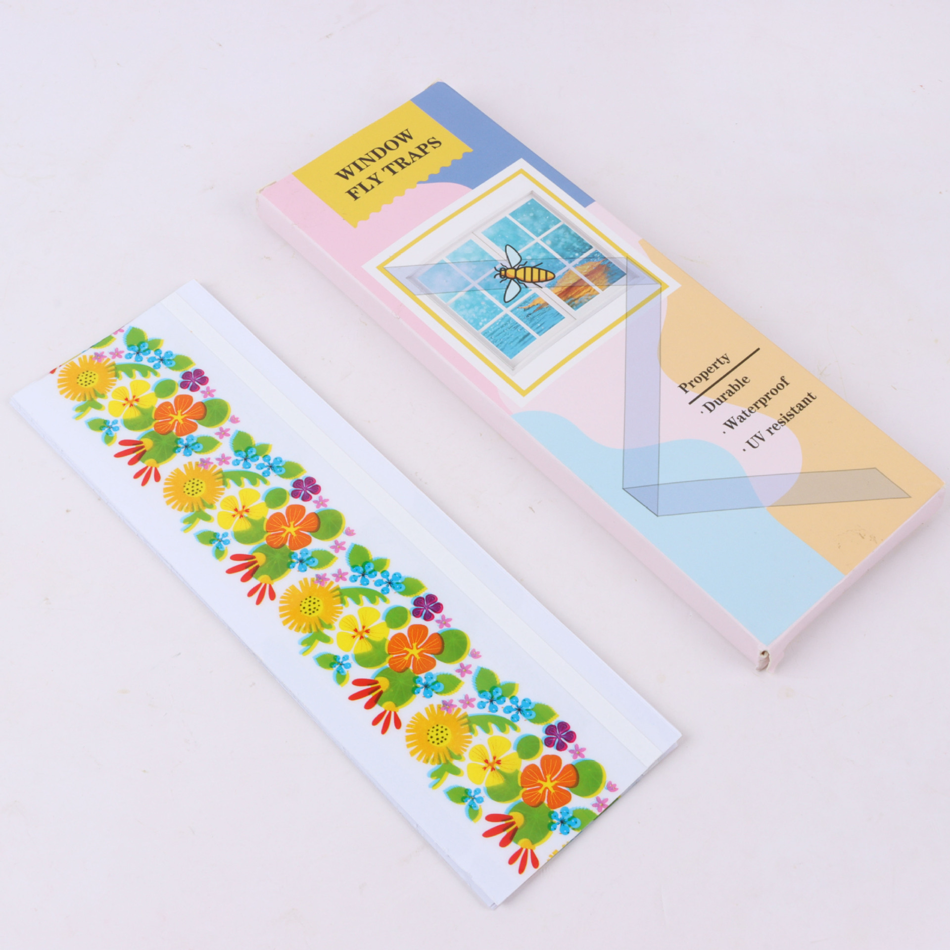 Picture of Stickworm window grilles Transparent Stickworm Board Flycatcher Flyboard Fly Sticker Fly Trap Drosophila Sticker Fly Paper