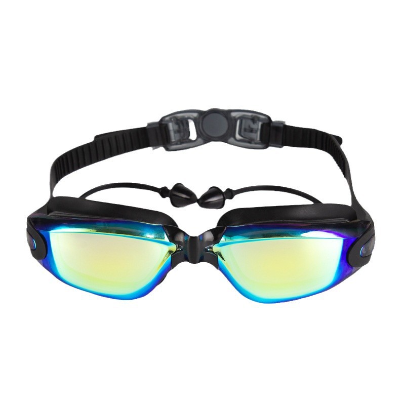 Picture of Electroplated Swimming Goggles with Degree Adult Anti-Fog Swimming Cap Anti-Uv High-Definition Silicone Manufacturer Wholesale Colorful Wholesale