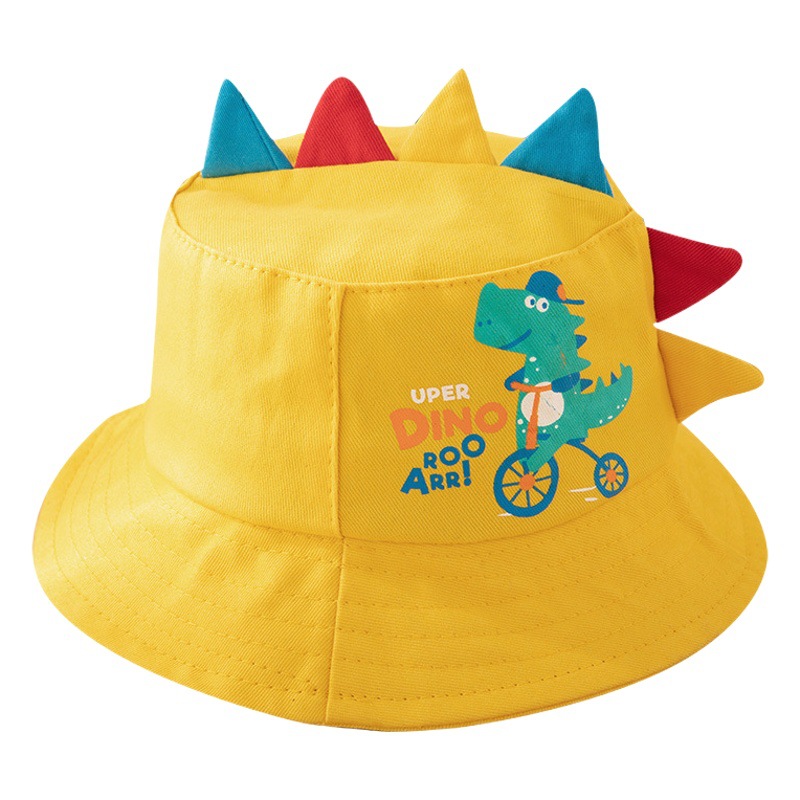 Baby fisherman hat spring and autumn travel cartoon dinosaur children's hat Korean style basin hat sun protection sun hat sun hat tide