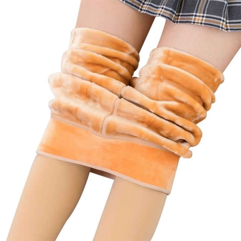Picture of Autumn and winter wear fleece-lined thick imitation nylon leggings one-piece pants light leg artifact high waist skin color women's pantyhose