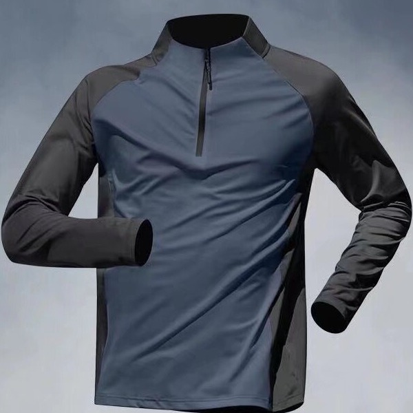 Half Zipper Training Clothes Men's Quick-drying Clothes Long-sleeved Trousers suit Sports Track and Field Sports T-shirt Running Fitness Clothes
