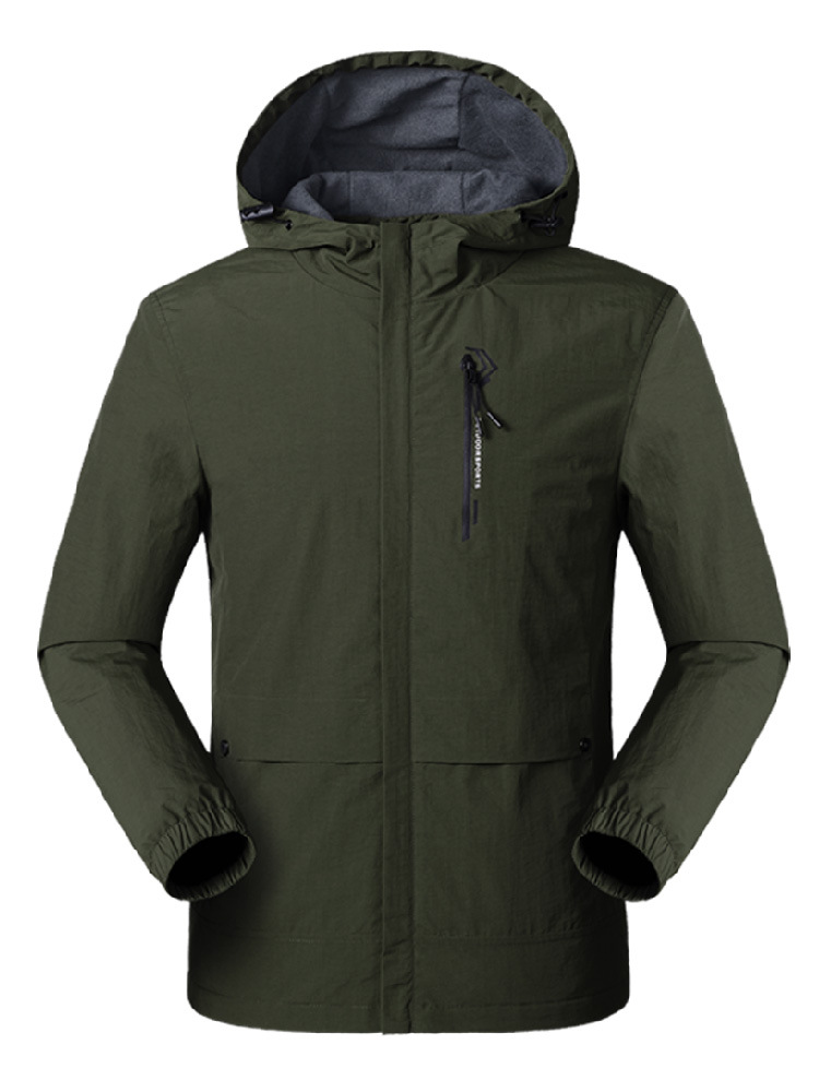 Outdoor Jacket for Men, Outdoor Casual Hooded Loose Windproof, Waterproof, Breathable, Single-Layer Thin Hiking Jacket for Women