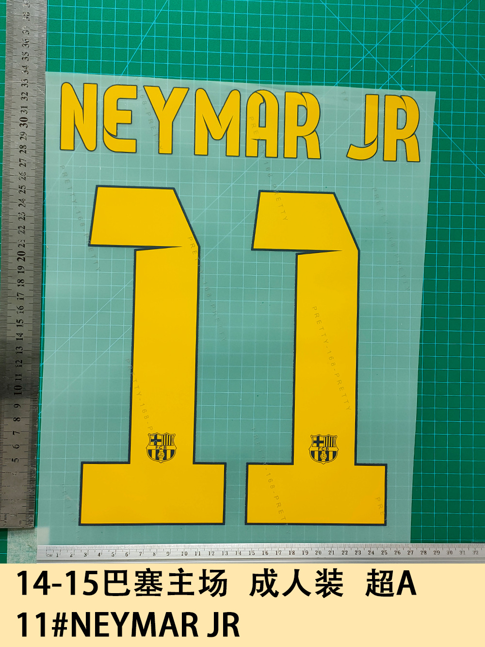 14-15 Barcelona Home Adult Pack A 11#NEYMAR JR Jersey Number Letter Stamping Number Hot Turn