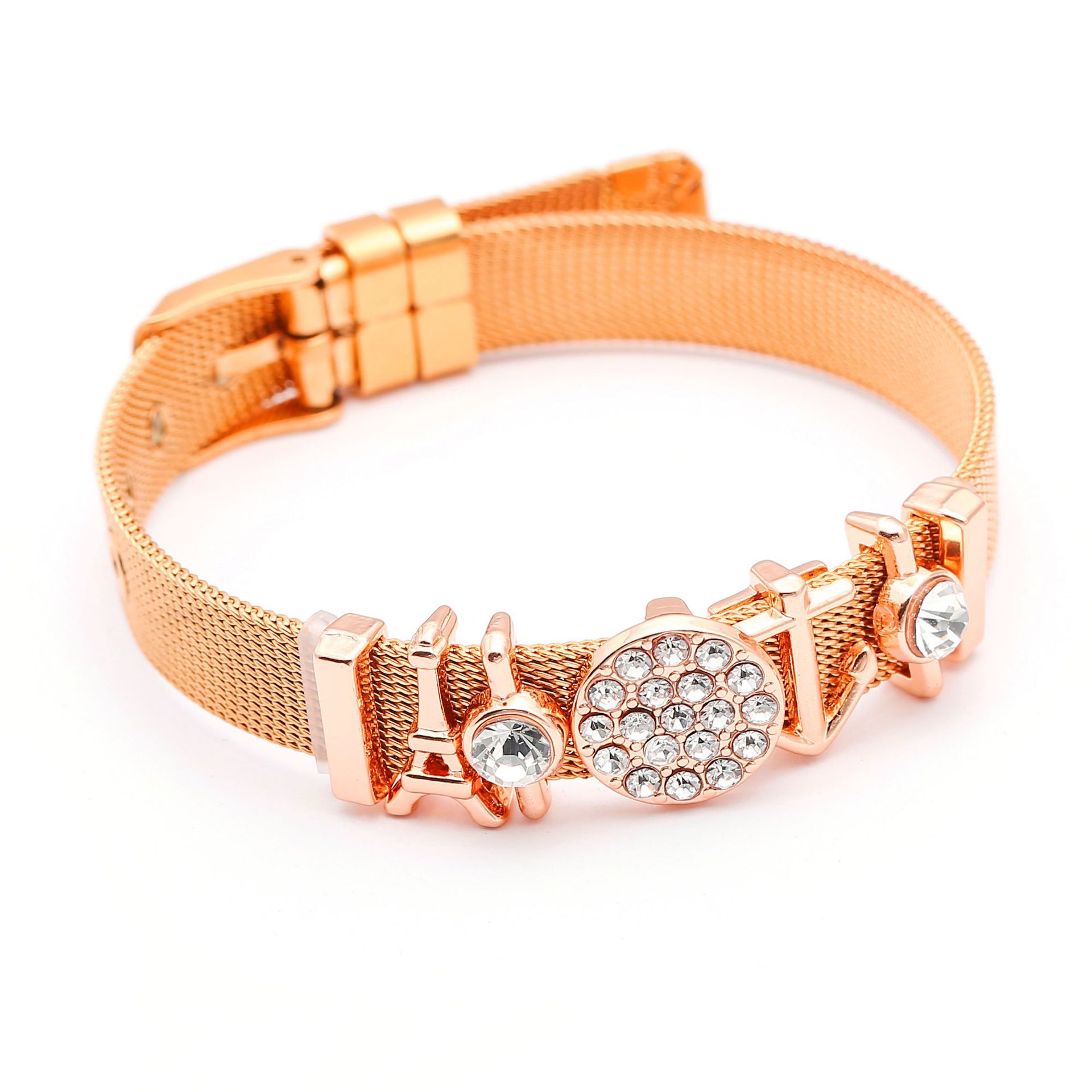 2019 Hot Hot Stainless Steel Bracelet DIY Diamond Round Beaded Bracelet for Friends Gift Wholesale