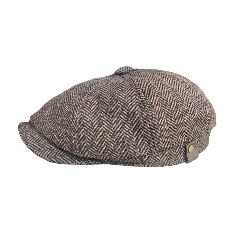 Picture of Retro spring and autumn casual wool British octagonal hat men's peaked cap beret men's trendy autumn and winter girls' newspaper Children's hat