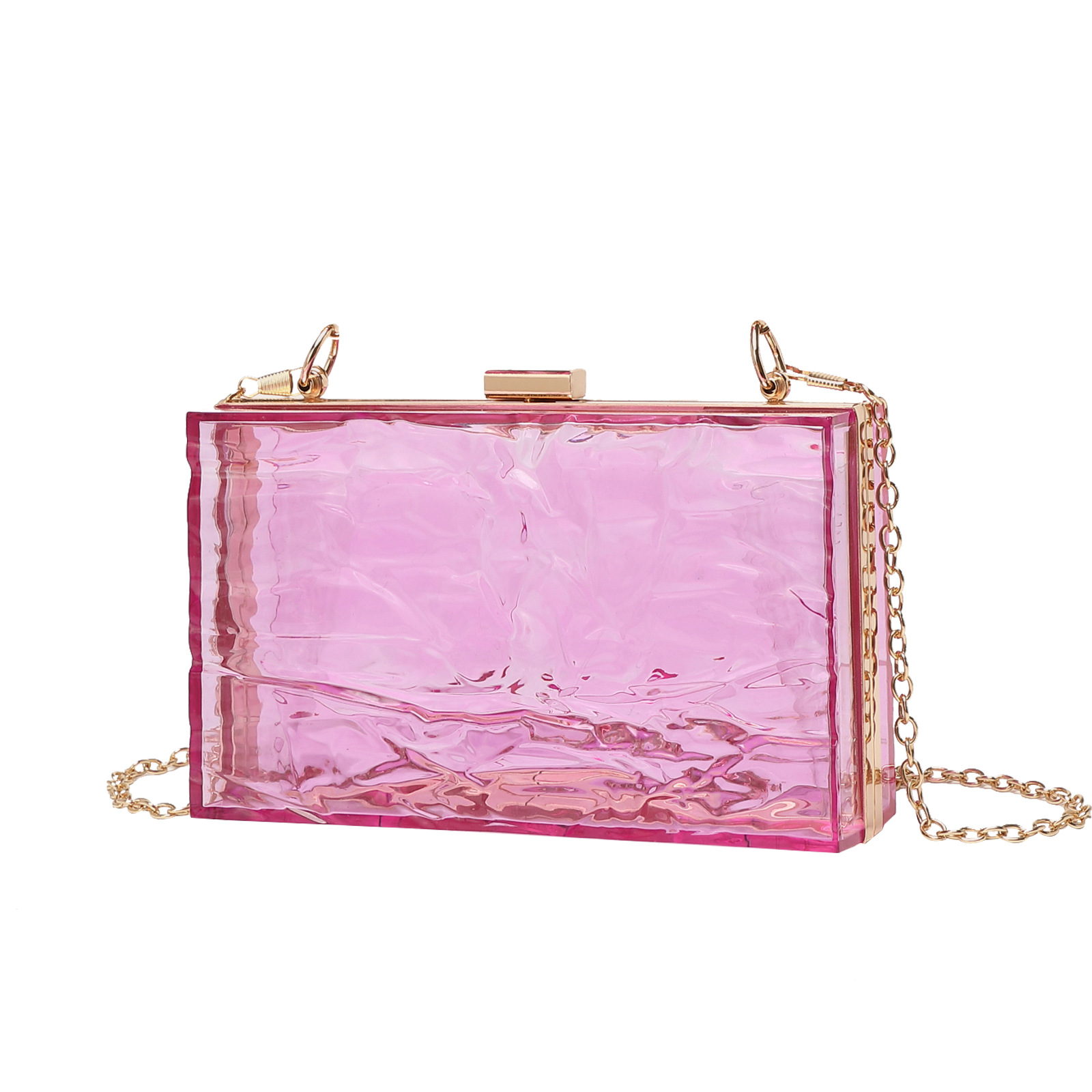 Picture of Women's new evening bag ice crack transparent acrylic fashion clutch chain bag cross-border Amazon exclusive