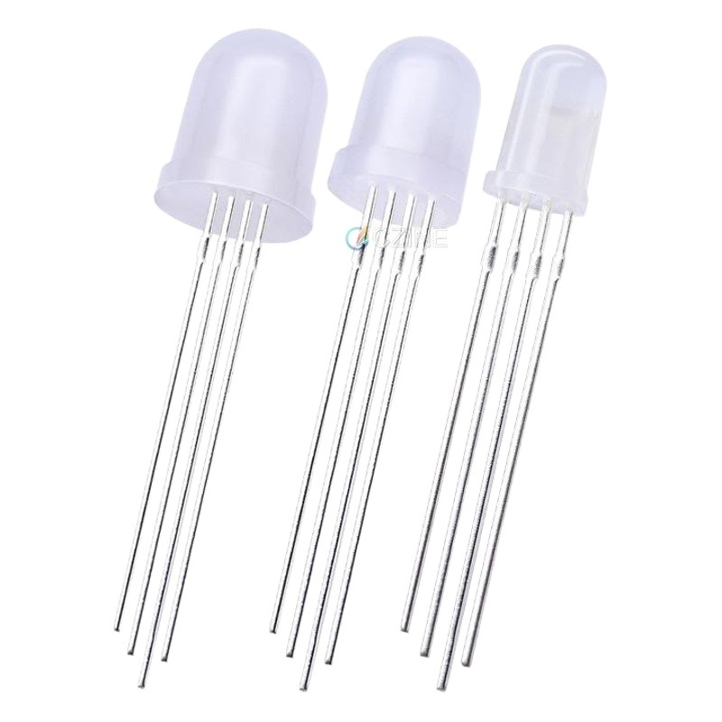 F5 Four-Legged Rgb Lamp Beads Common Cathode and Common Yang 8mm Full Color Transparent Lamp Beads Direct Plug-In Led Lamp Beads Light-Emitting Diode