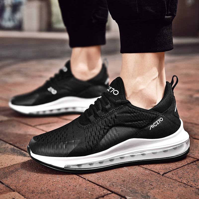 Breathable Autumn plus size Casual Shoes Large Air Cushion Running Shoes Men's Shoes Fashion Trend Flying Woven Breathable Casual Sports Men's Shoes
