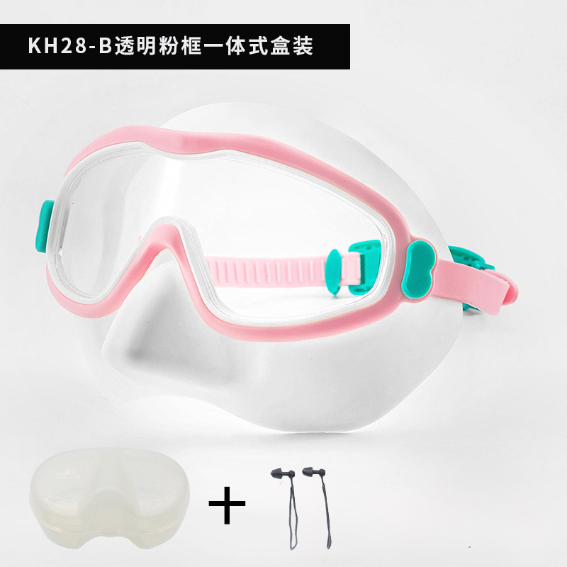 Picture of High-end Electroplated Colorful Anti-choking Swimming Goggles HD Waterproof Anti-fog Swimming Goggles Nose Protection Eye Protection Myopia Swimming Glasses