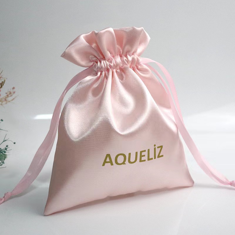 Silk section satin smooth and soft drawstring dustproof packaging bag can be added logo size factory wholesale