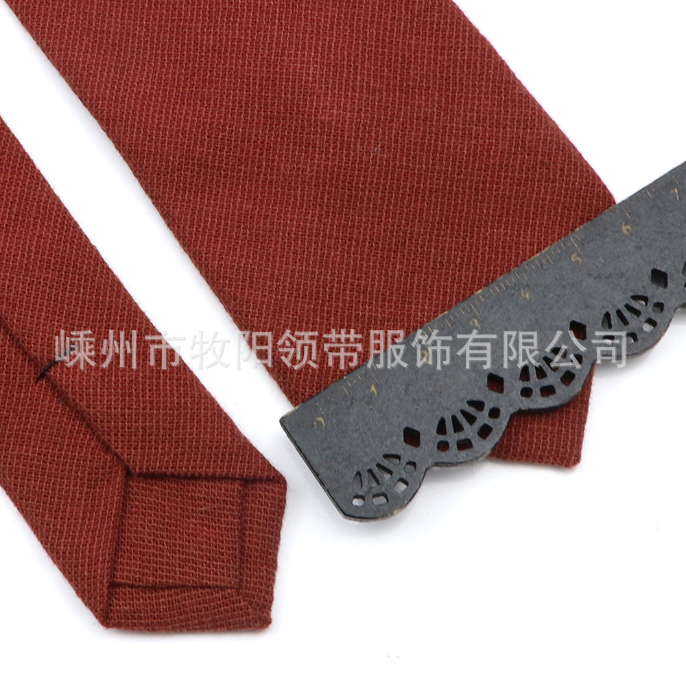 Picture of Cotton and linen tie men's tie casual fashion tie 18 color 6cm ultra narrow tie spot
